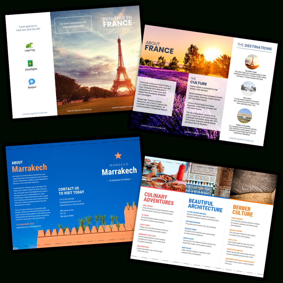 Travel Brochure Templates – Make A Travel Brochure – Venngage With Travel Brochure Template For Students