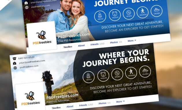 Travel Facebook Timeline Covers Free Psd Templates intended for Facebook Banner Template Psd