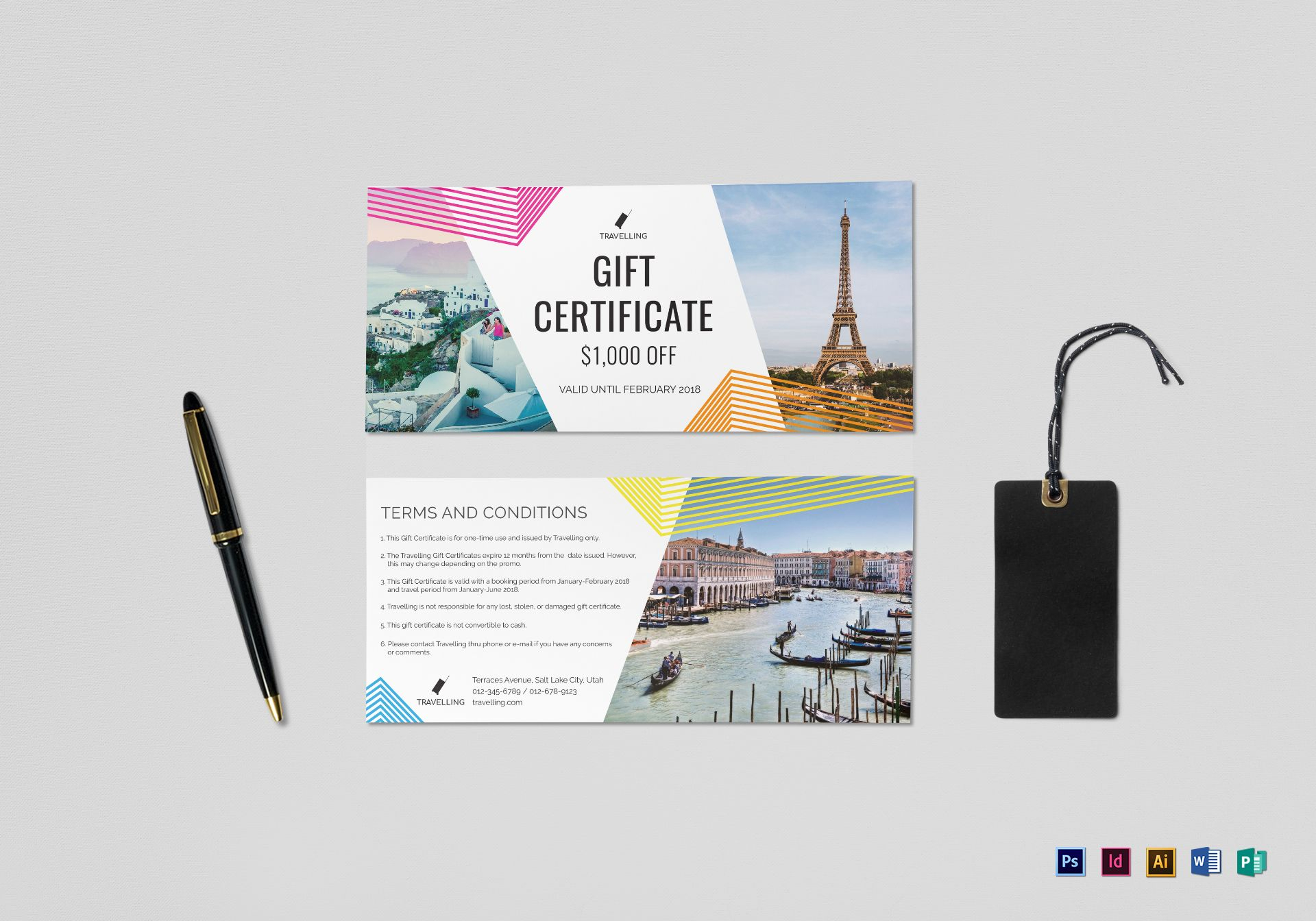 Travel Gift Certificate Template In Indesign Gift Certificate Template