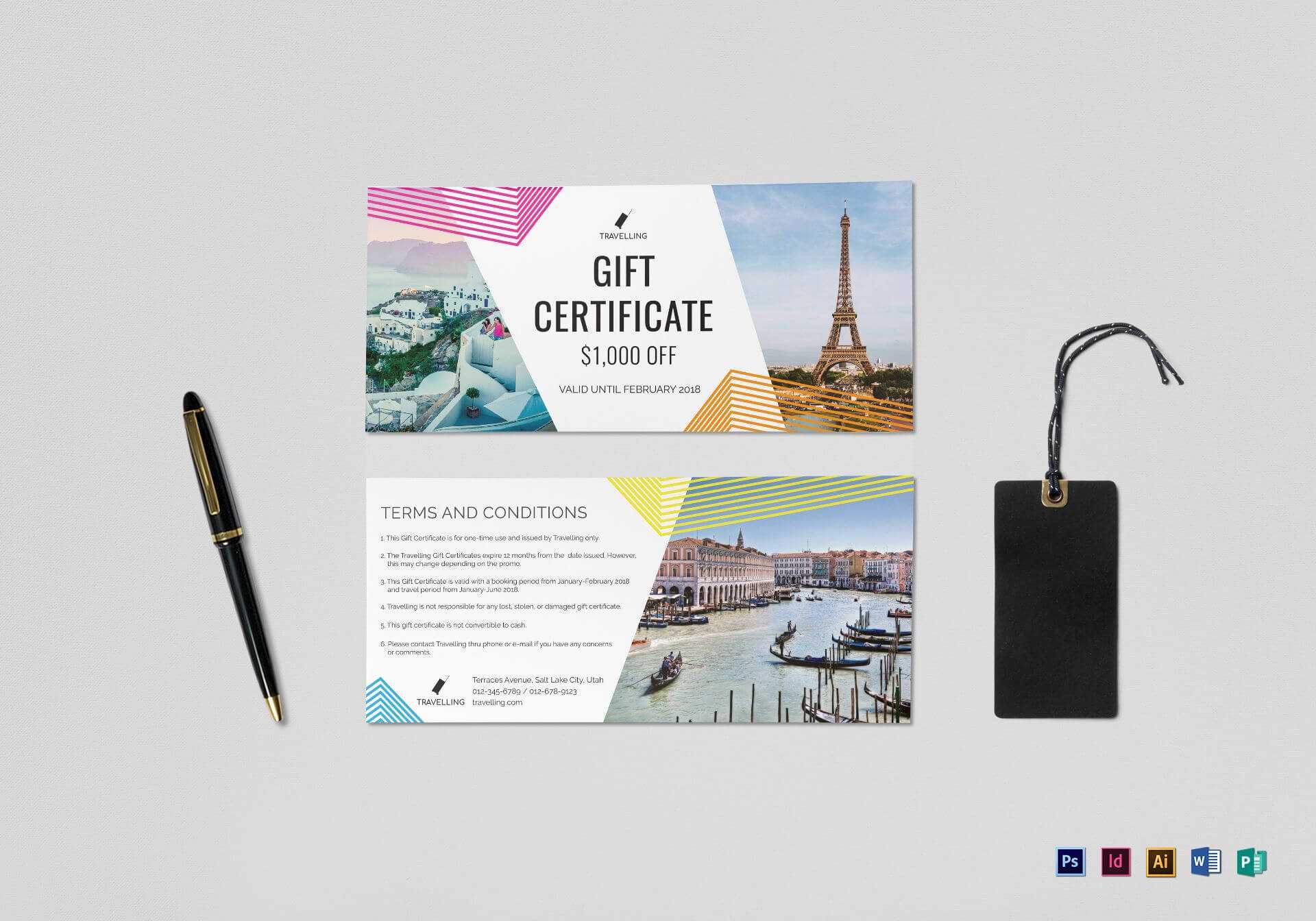 Travel Gift Certificate Template Inside Gift Certificate Template Indesign