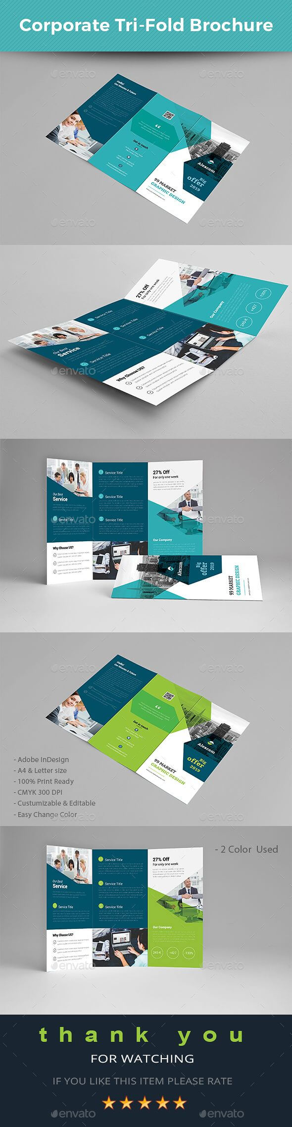 Tri Fold Brochure Template Indesign Indd – A4 & Us Letter In Letter Size Brochure Template