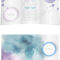 Tri Fold Brochure Template With Paint Splashes In Blue And Purple.. For Tri Fold Brochure Publisher Template