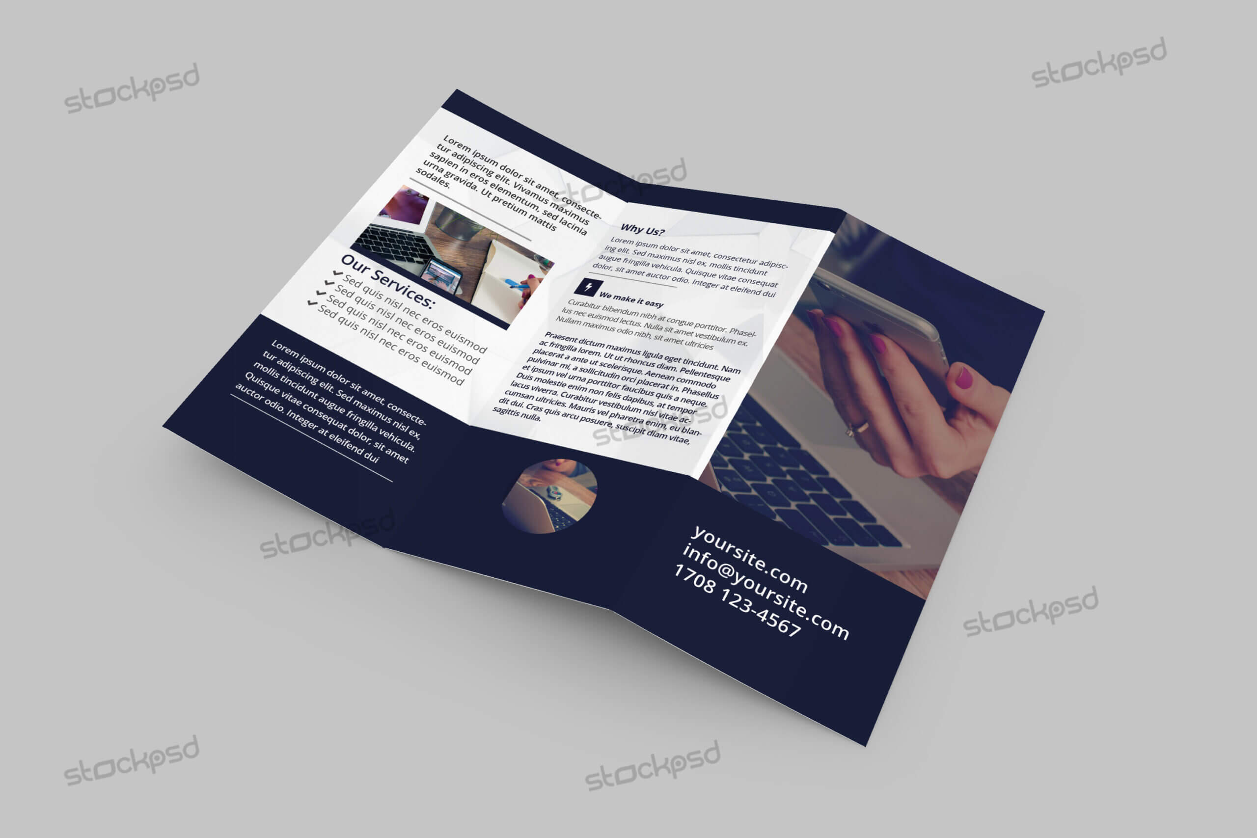 Tri Fold Corporate Brochure – Free Psd Template – Free Psd Regarding Brochure Psd Template 3 Fold