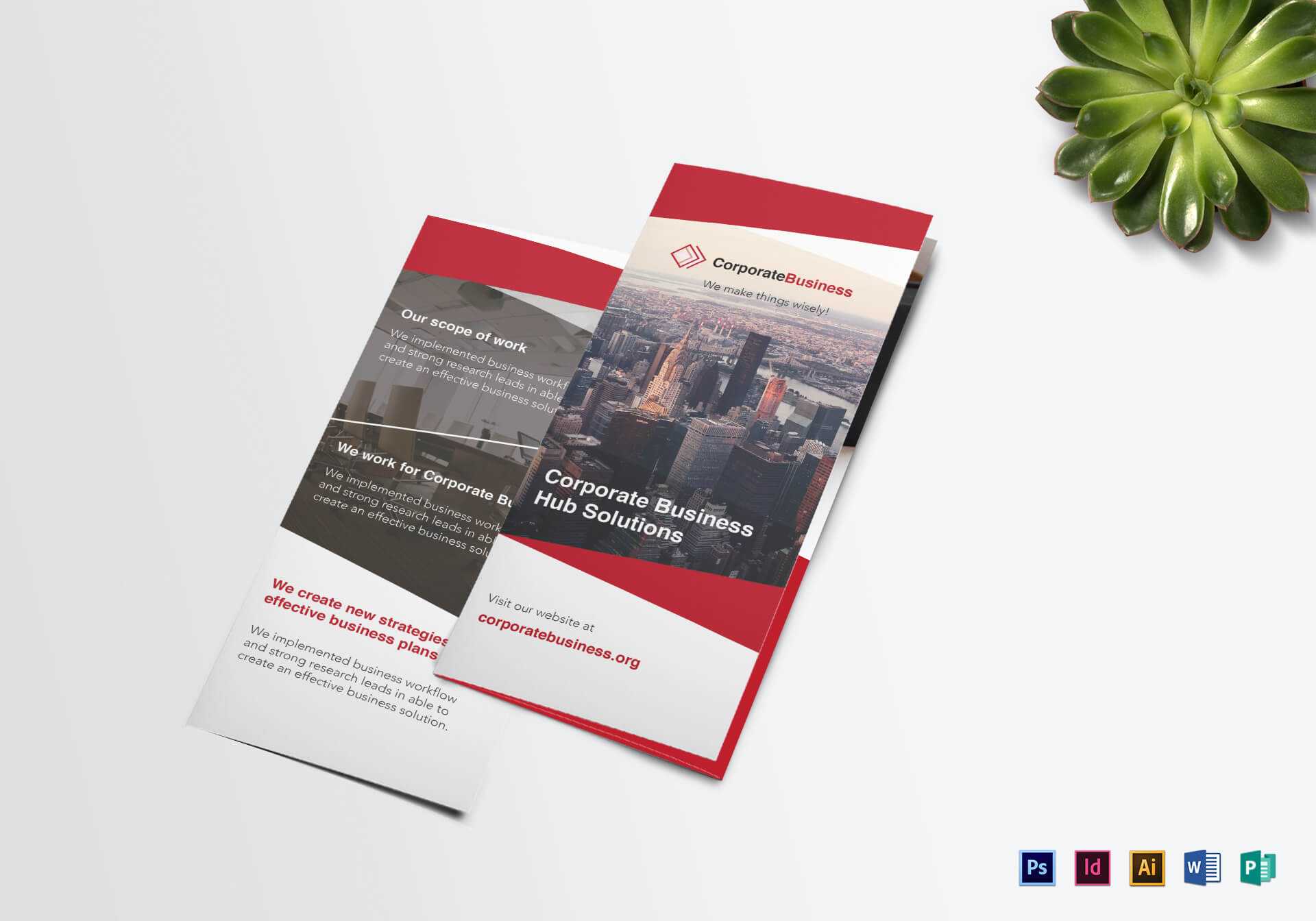 Tri Fold Corporate Business Brochure Template Regarding Tri Fold Brochure Publisher Template