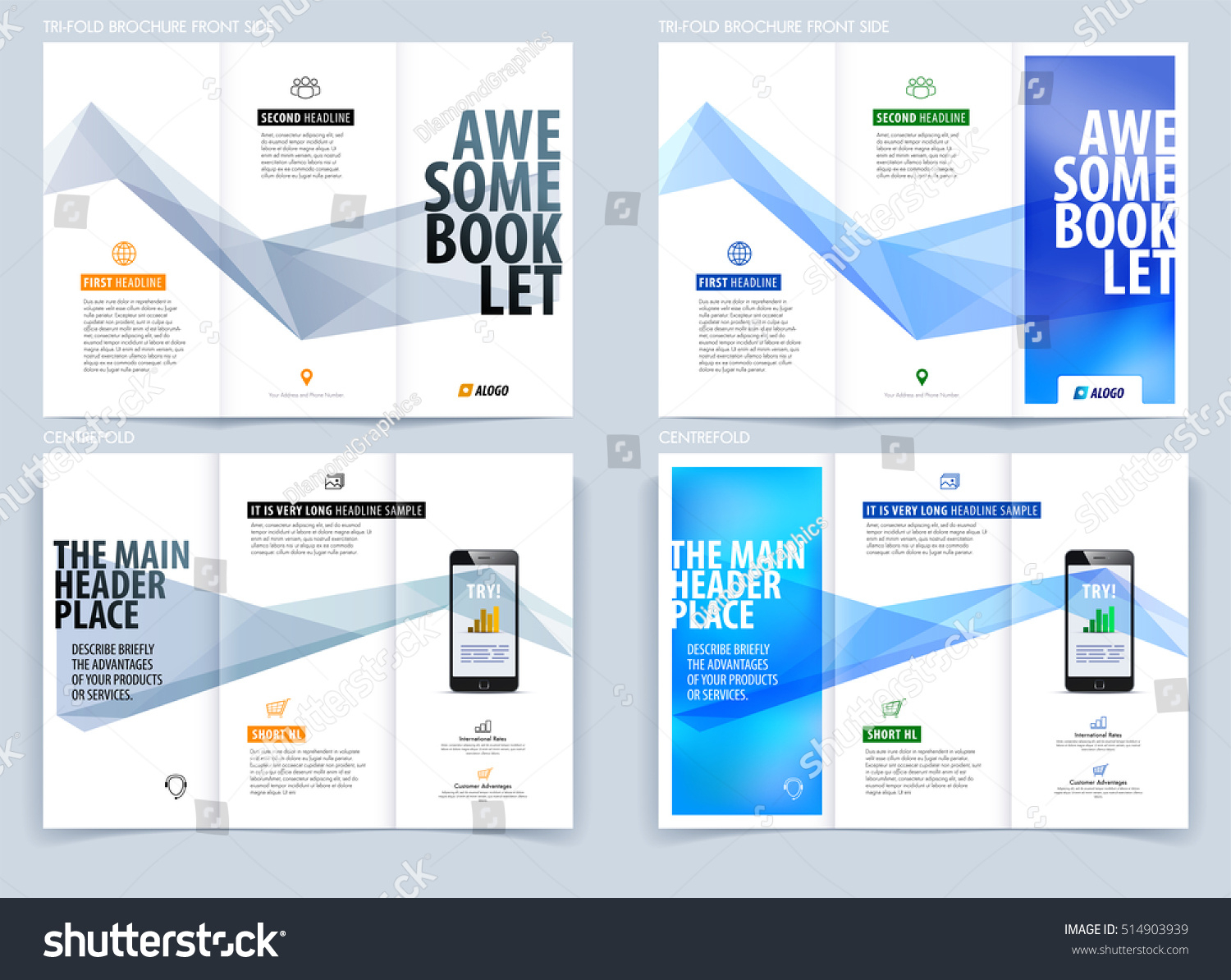 Trifold Brochure Template Layout Cover Design Stock Vector Throughout Engineering Brochure Templates