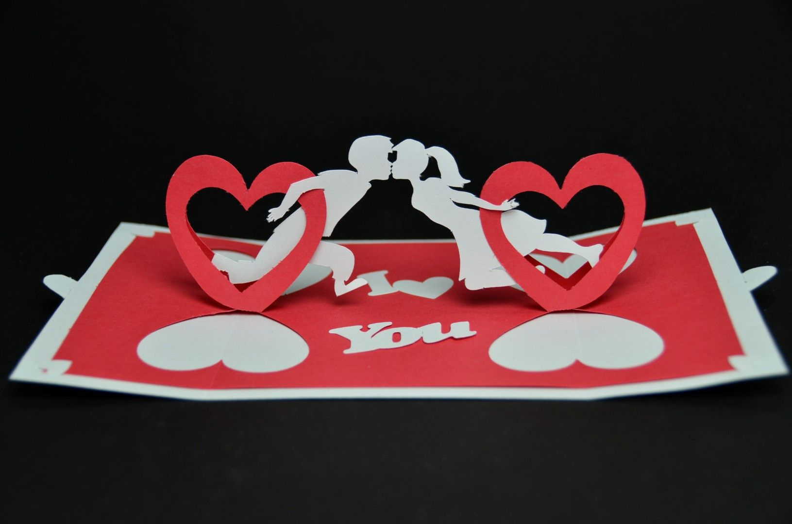 Twisting Hearts Pop Up Card Template | Heart Pop Up Card Inside 3D Heart Pop Up Card Template Pdf
