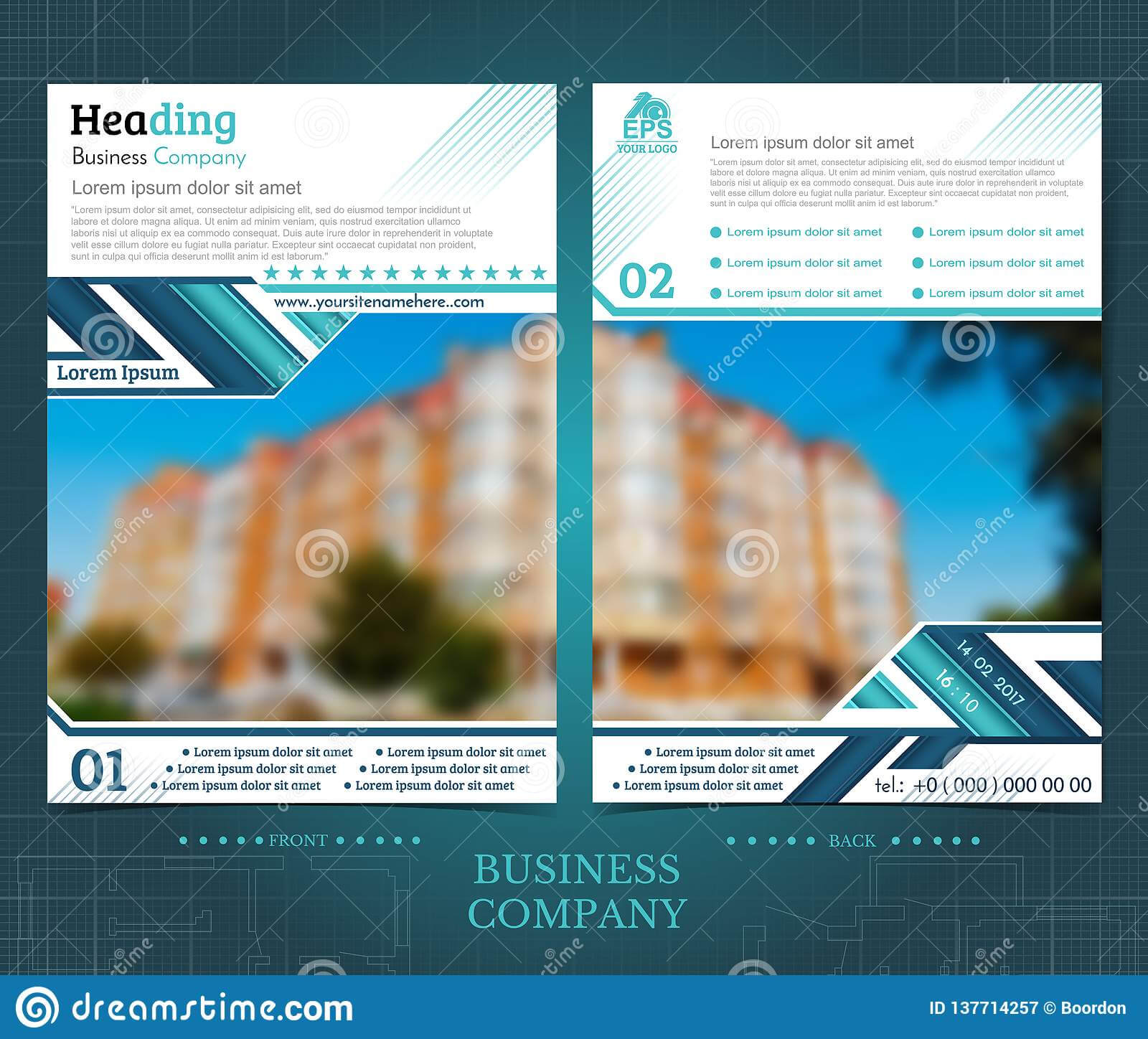 Two Sided Brochure Or Flayer Template Design With One Intended For One Sided Brochure Template