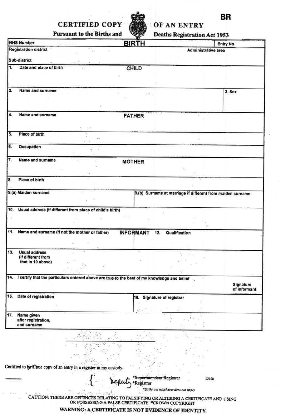 Uk Birth Certificate Wedding Document For Santorini Legal Inside Birth Certificate Template Uk