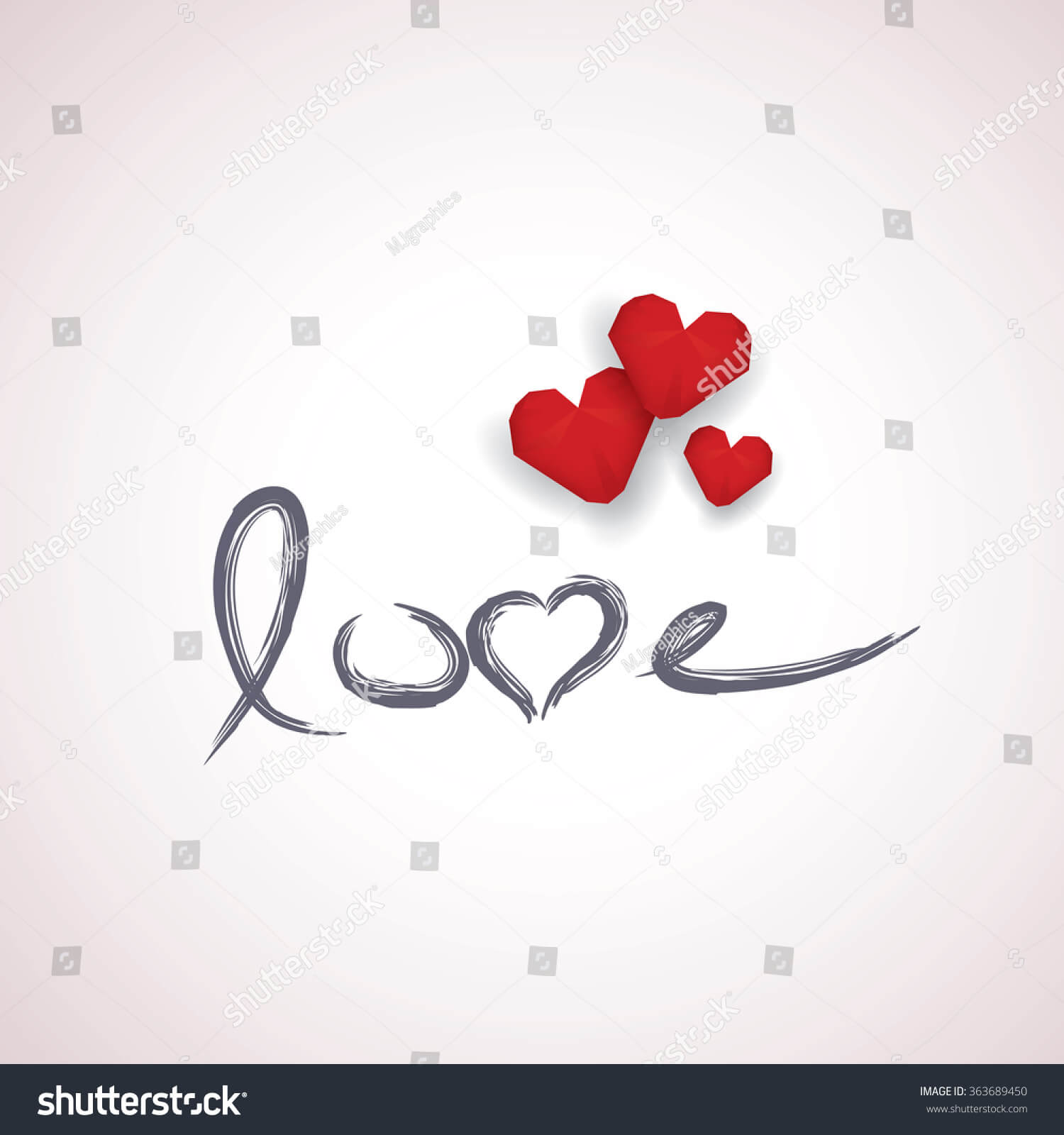 Valentine Card Template Handwritten Word Love Stock Vector Pertaining To Valentine Card Template Word