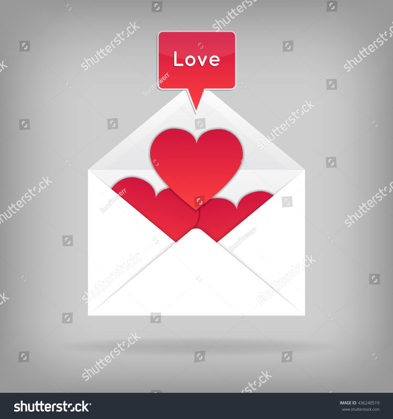 Valentine Card Template Opened Envelope Cut Stock Vector Inside Valentine Card Template Word