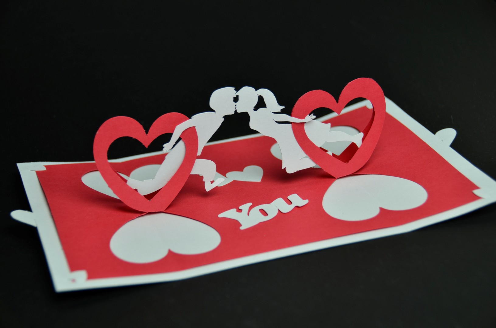 Valentine's Day Pop Up Card: Twisting Heart – Creative Pop In Twisting Hearts Pop Up Card Template