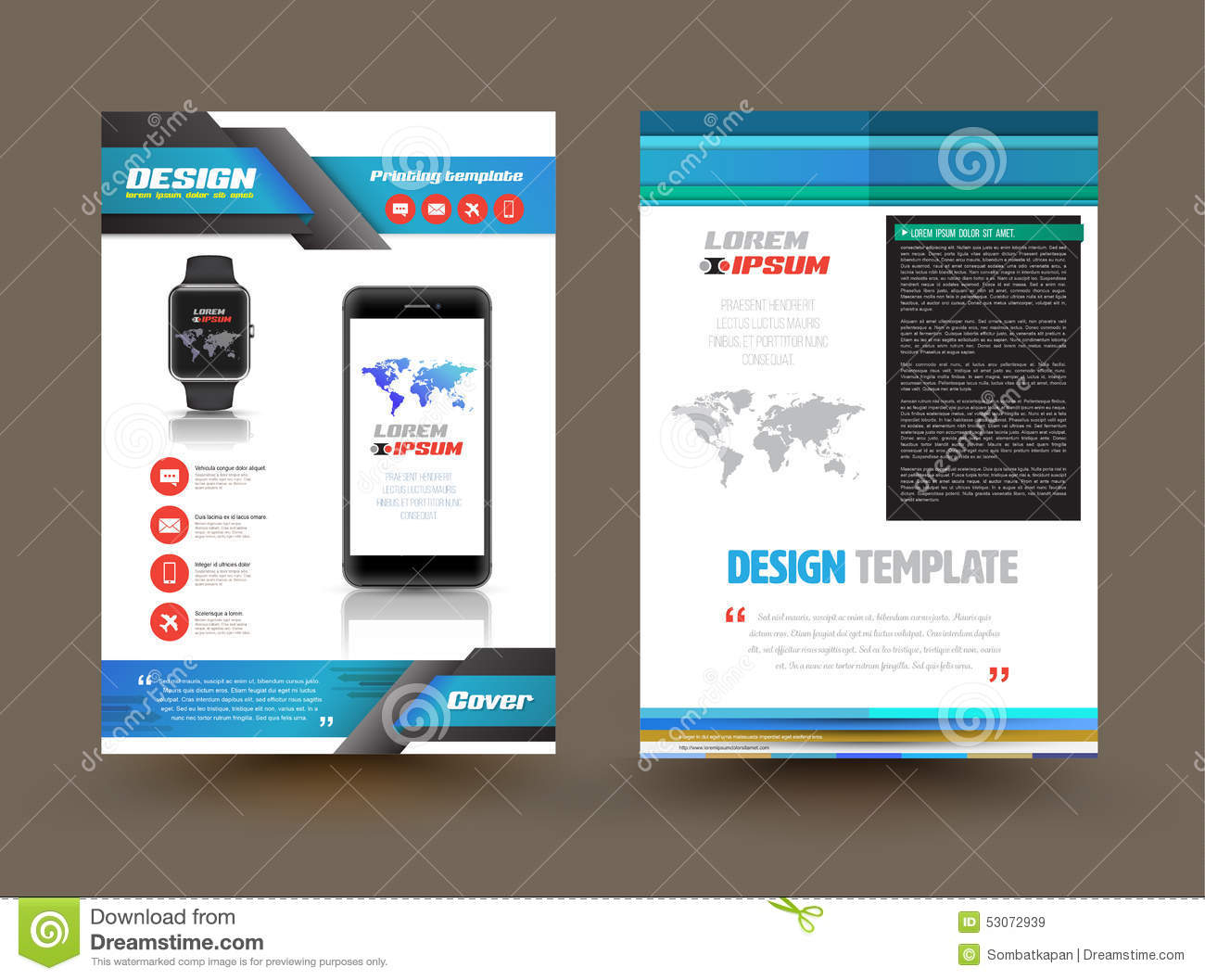 Vector Brochure Template Design For Technology Product For Product Brochure Template Free