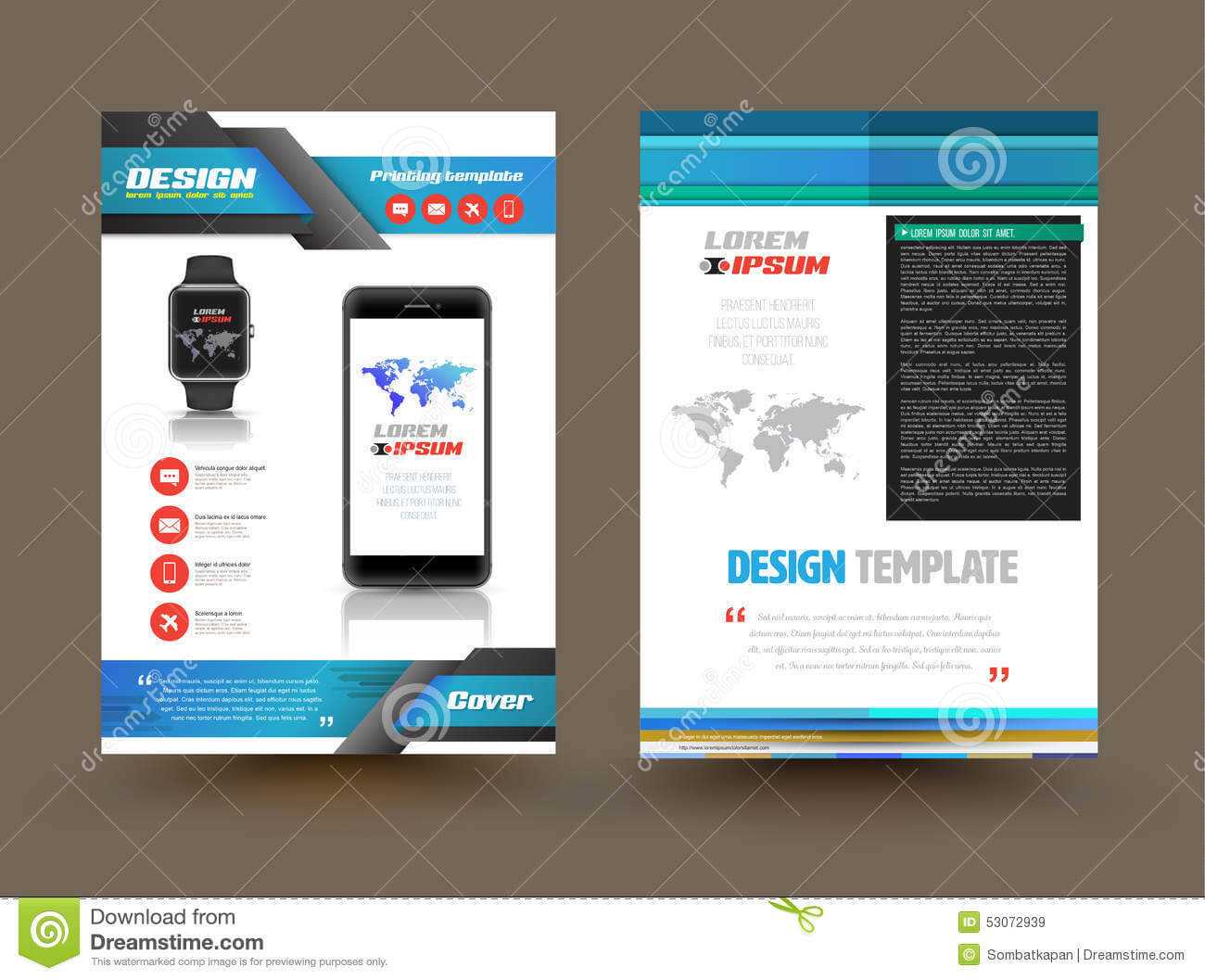 Vector Brochure Template Design For Technology Product Within Technical Brochure Template