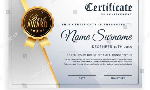 Vector Certificate Template Beautiful Certificate Template inside Beautiful Certificate Templates