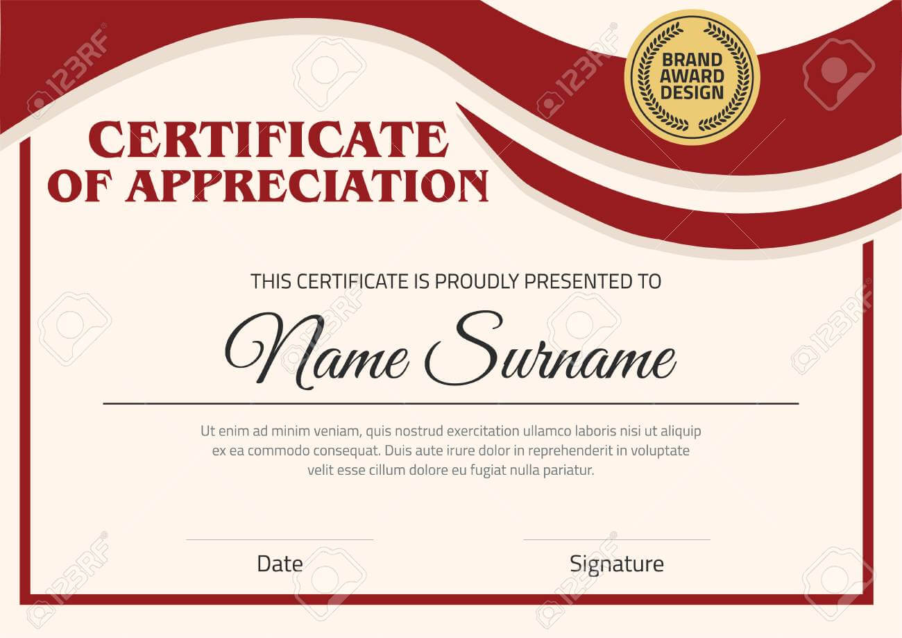 Vector Certificate Template. Certificate In A4 Size Pattern. With Regard To Certificate Template Size