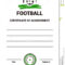 Vector Certificate Template Football Stock Vector Throughout Football Certificate Template