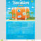 Vector Illustration Of Travel Suitcase On The Sea Island Intended For Island Brochure Template
