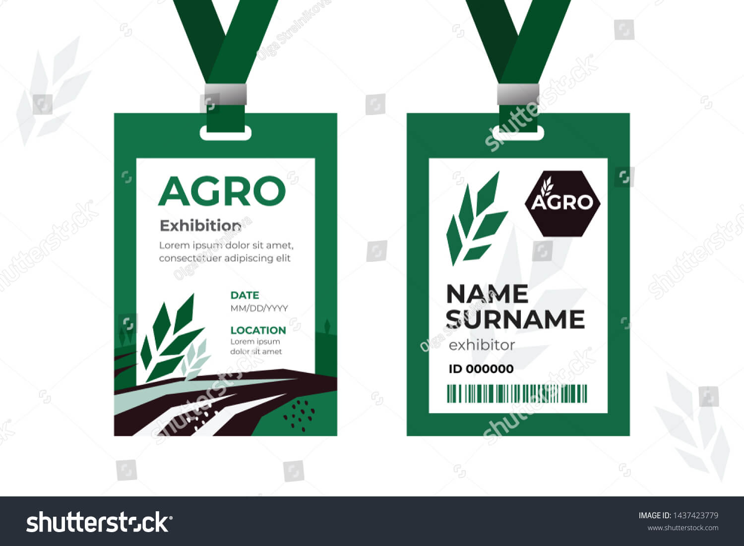Vector Template Id Card Strap Design Stock Vector (Royalty With Conference Id Card Template