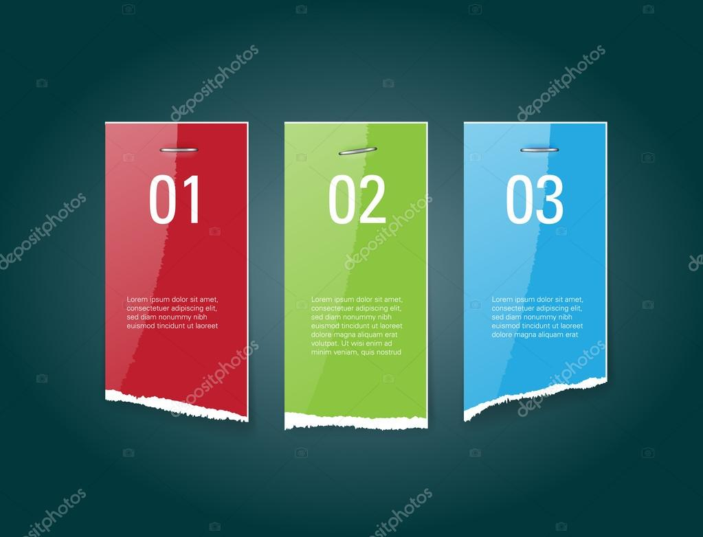 Vector Torn Glossy Paper Banners With Staples — Stock Vector Inside Staples Banner Template