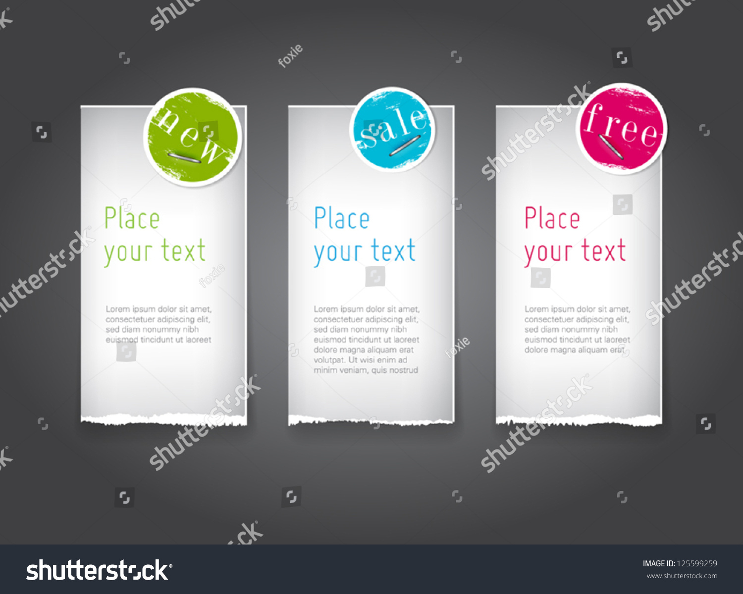 Vector Torn Paper Banners Colorful Round Stock Vector For Staples Banner Template