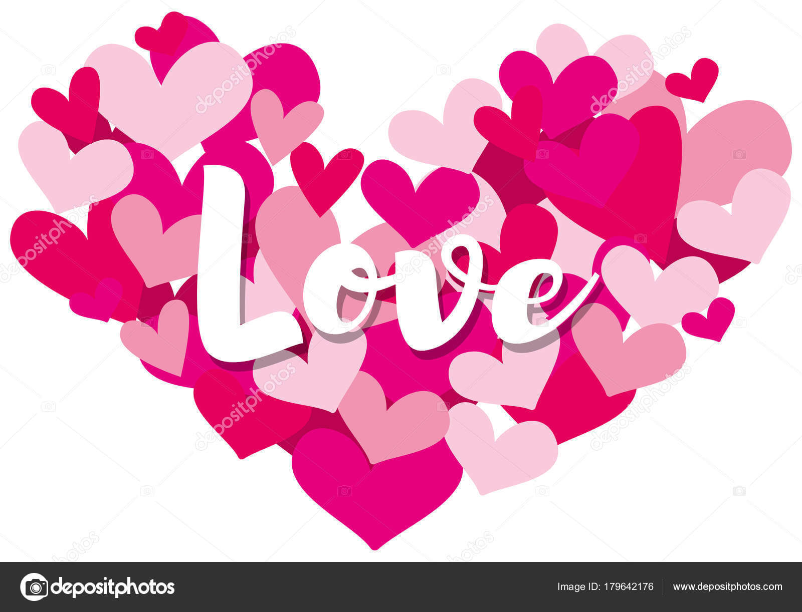 Velentine Card Template With Word Love On Heart Shapes Within Valentine Card Template Word