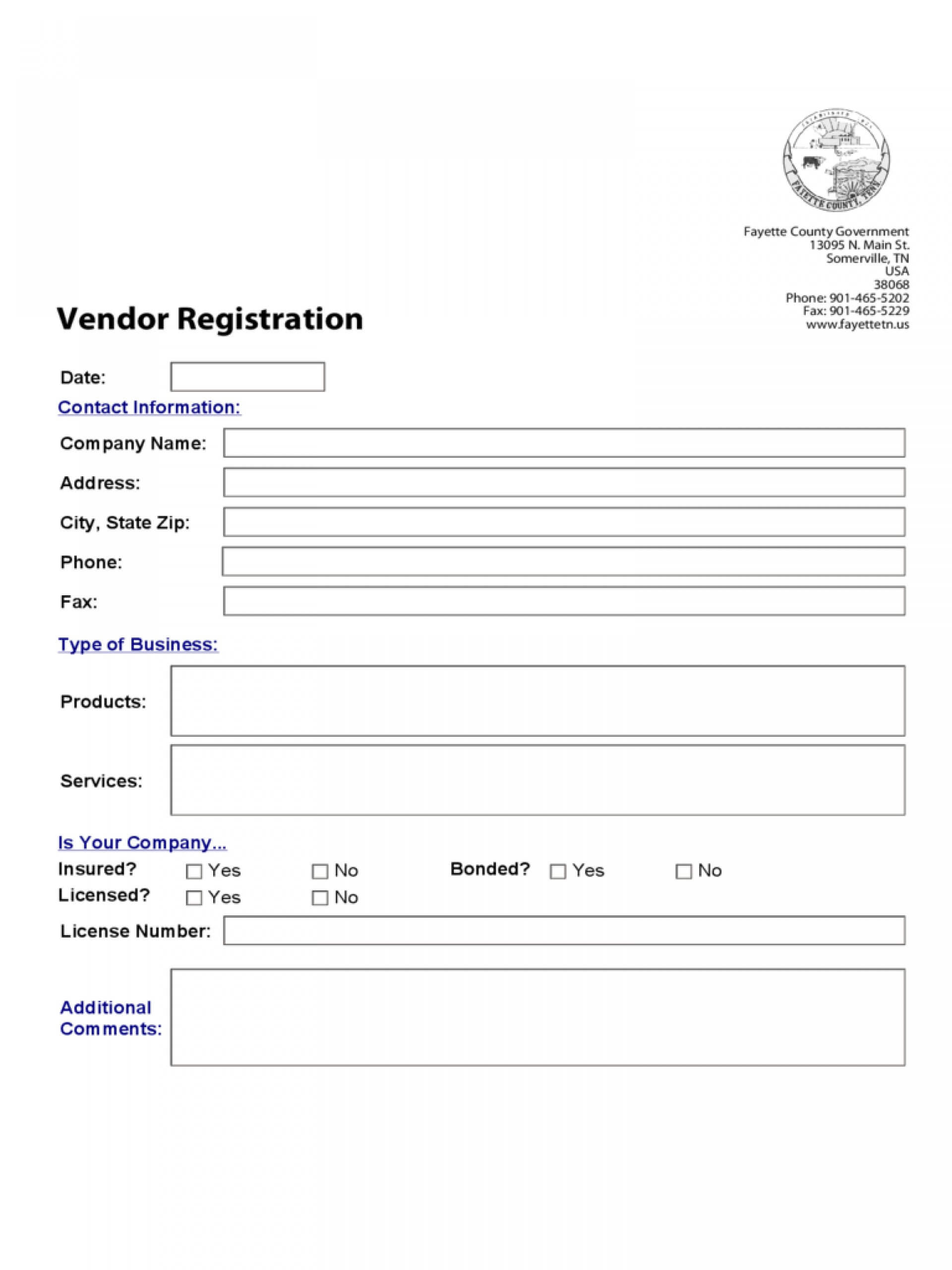 Vendor Form Template Word – Ironi.celikdemirsan Inside Registration Form Template Word Free