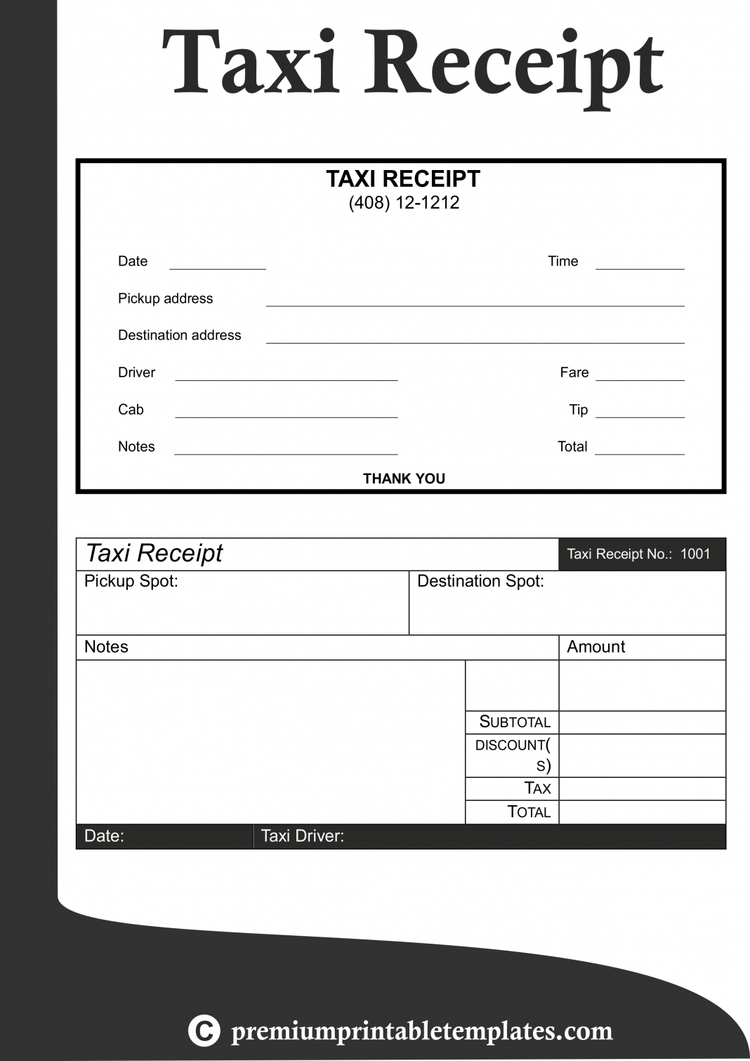 Verizon Wireless Bill Ate Spreadsheet Examples Example Taxi For Blank Taxi Receipt Template