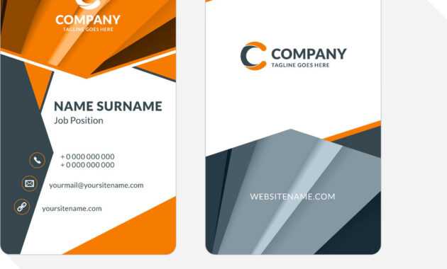 Vertical Double-Sided Business Card Template With with regard to Double Sided Business Card Template Illustrator