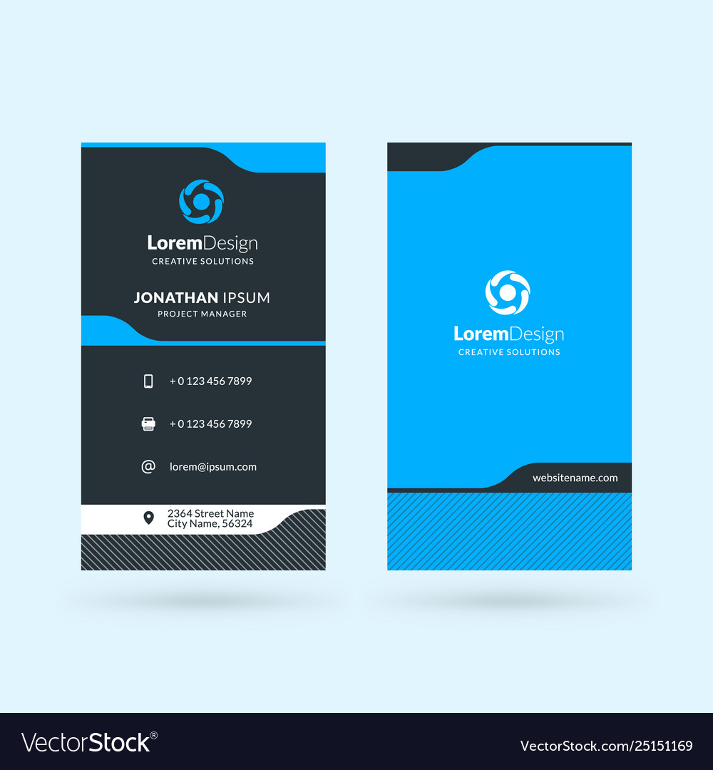 Vertical Double Sided Business Card Template Within Double Sided Business Card Template Illustrator