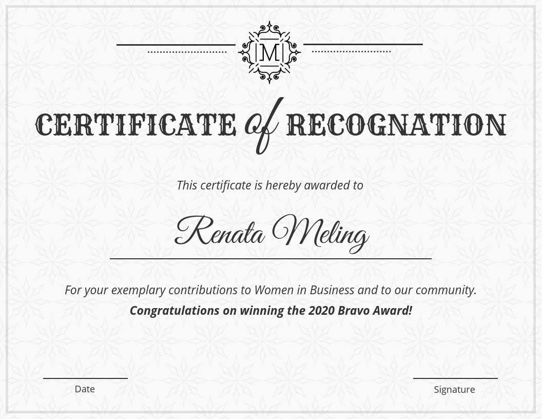 Vintage Certificate Of Recognition Template Intended For Recognition Of Service Certificate Template
