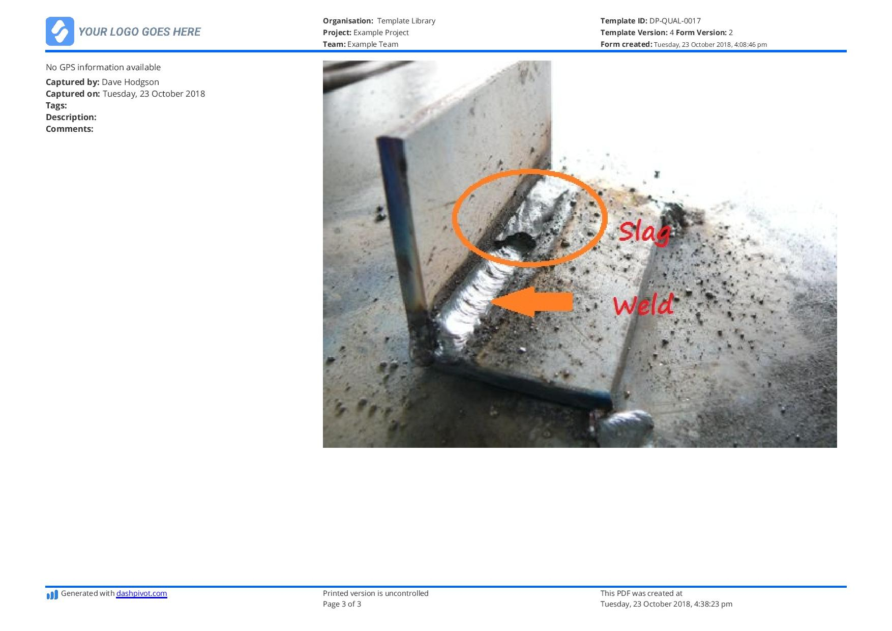 Visual Weld Inspection Template – Better Than Pdf And Excel Within Welding Inspection Report Template