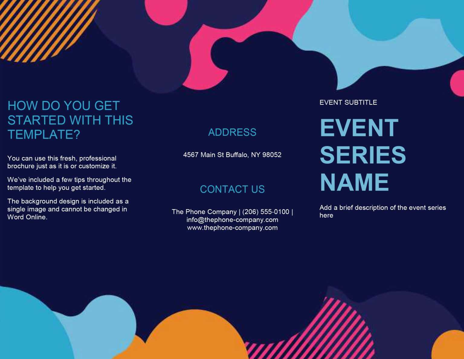 Vivid Shapes Event Brochure Inside Microsoft Word Pamphlet Template Best Template Ideas