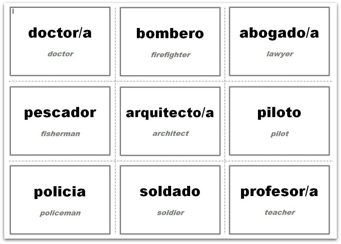Vocabulary Flash Cards Using Ms Word For Microsoft Word Index Card Template