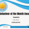 Volunteer Of The Month Certificate Template | Text Signature With Volunteer Of The Year Certificate Template