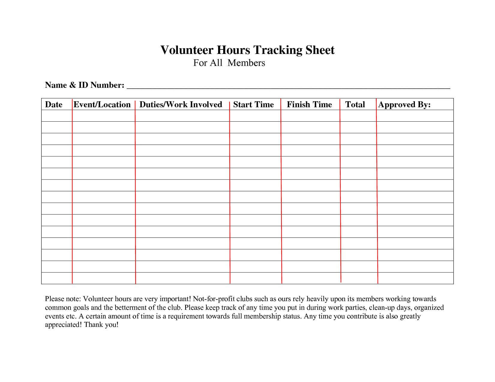 Volunteer Template Excel Hours Log Sheet What Best Ideas Of Inside Volunteer Report Template