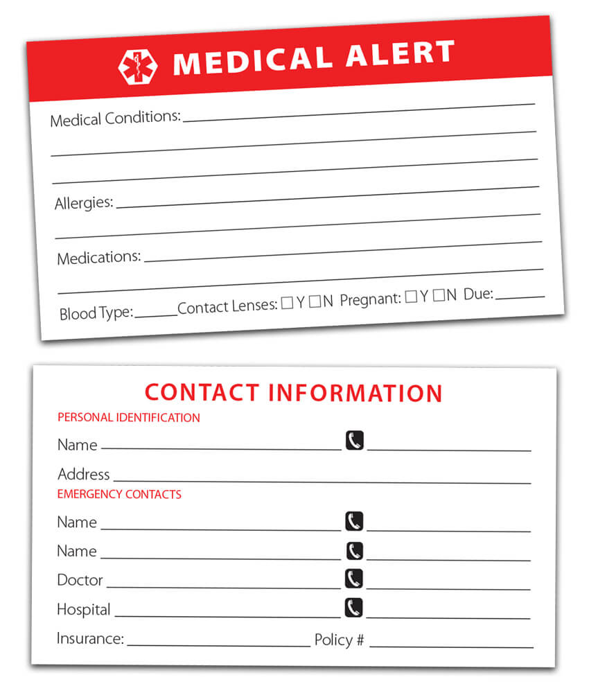 Wallet Card For Medical Information | Mount Mercy University Within Medical Alert Wallet Card Template