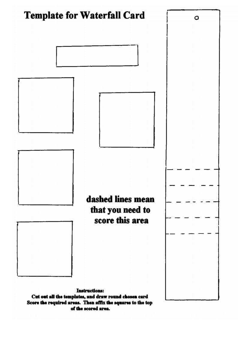 Waterfall Card Template | Waterfall Cards, Folded Cards Inside Fold Out Card Template