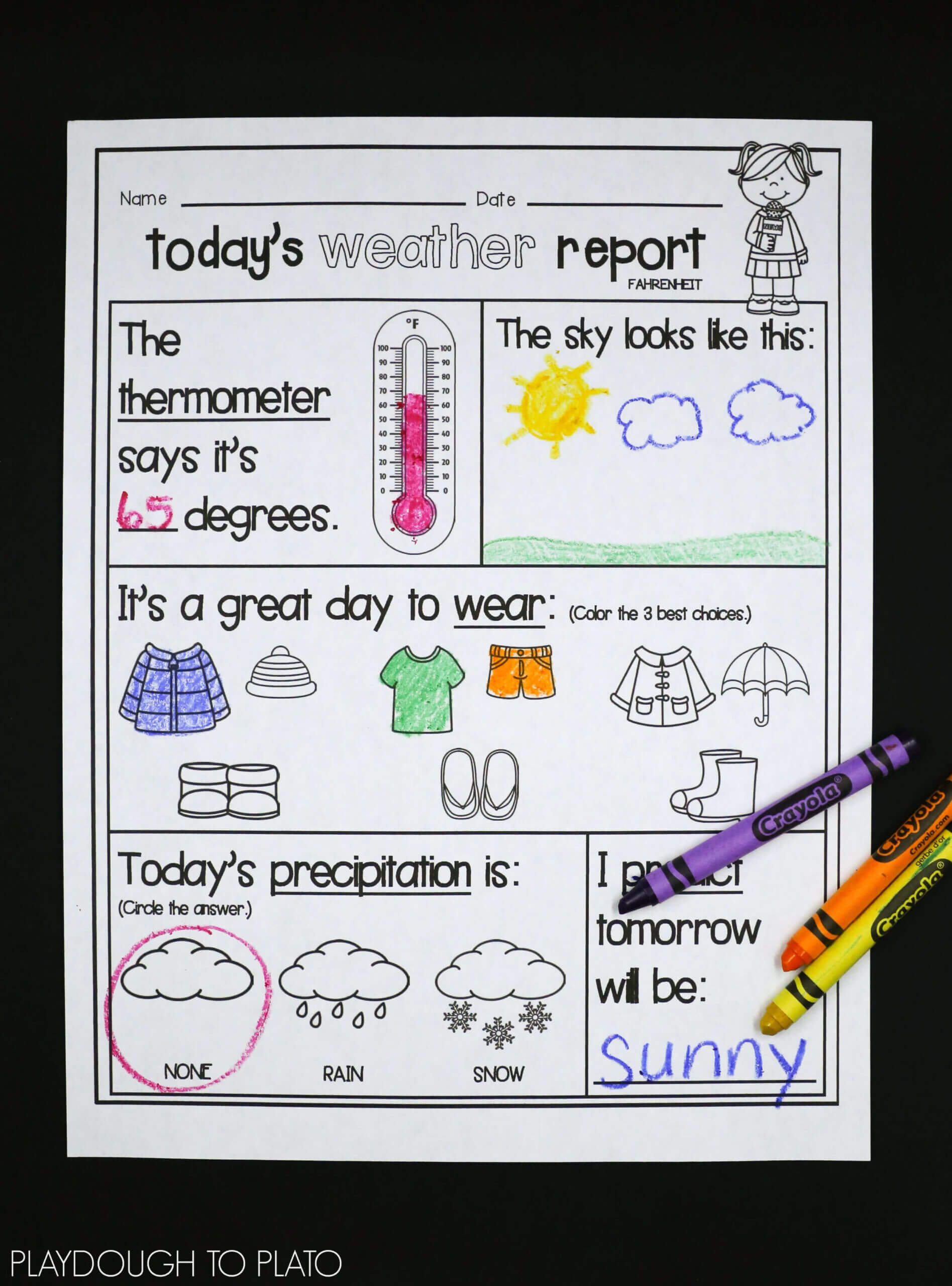 Weather Activity Pack | Teaching Weather, Weather For Kids Weather Report Template