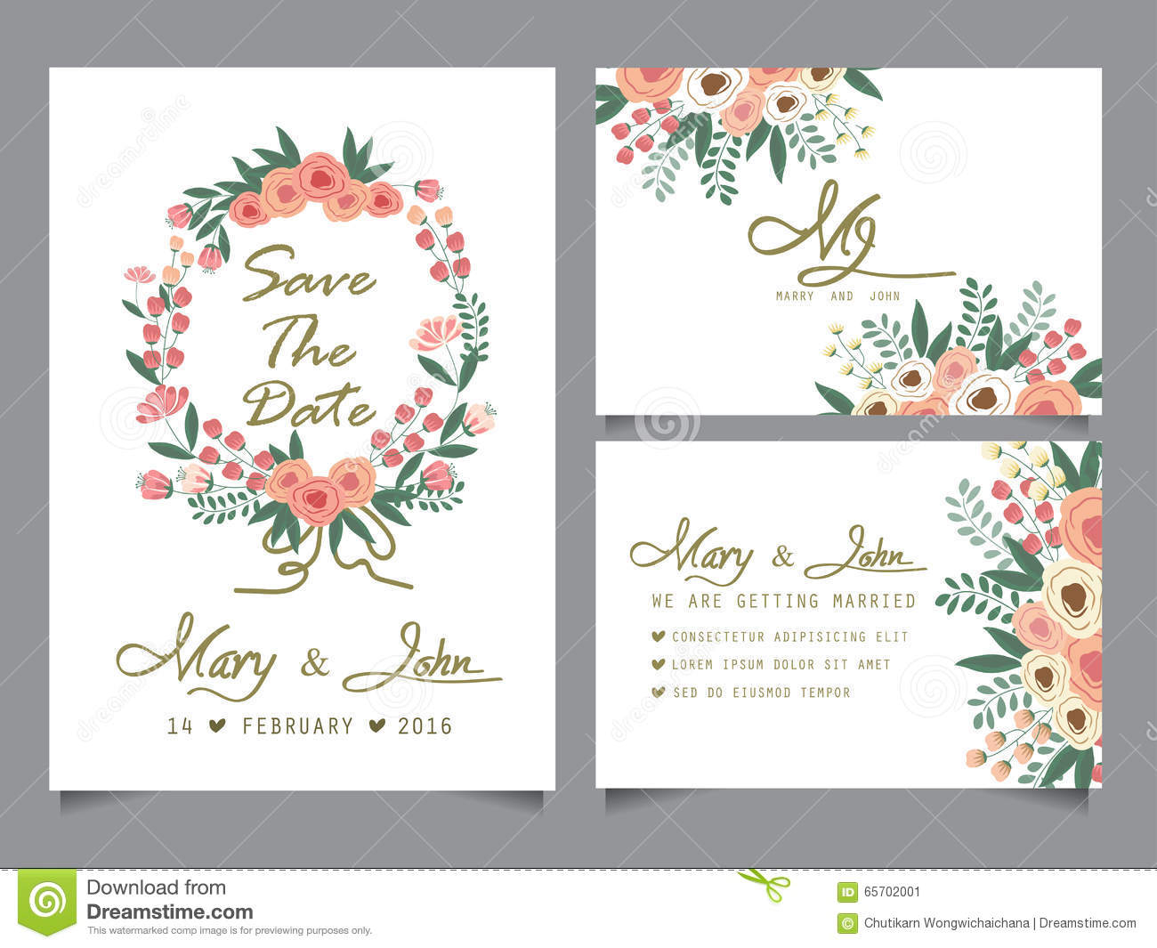 Wedding Invitation Card Template Stock Vector – Illustration Regarding Word Anniversary Card Template