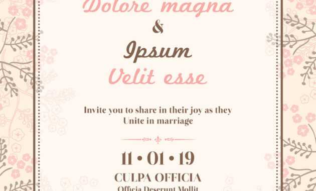 Wedding Invitation Card Template with Invitation Cards Templates For Marriage