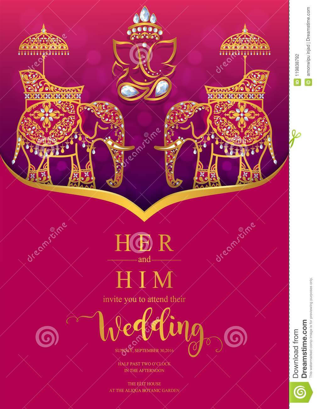 Wedding Invitation Card Templates . Stock Vector Intended For Indian Wedding Cards Design Templates