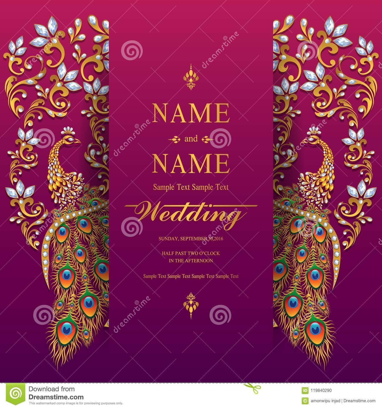Wedding Invitation Card Templates . Stock Vector Within Indian Wedding Cards Design Templates