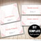 Wedding Pink Placecard Template Foldover, Diy Pink Place Intended For Fold Over Place Card Template