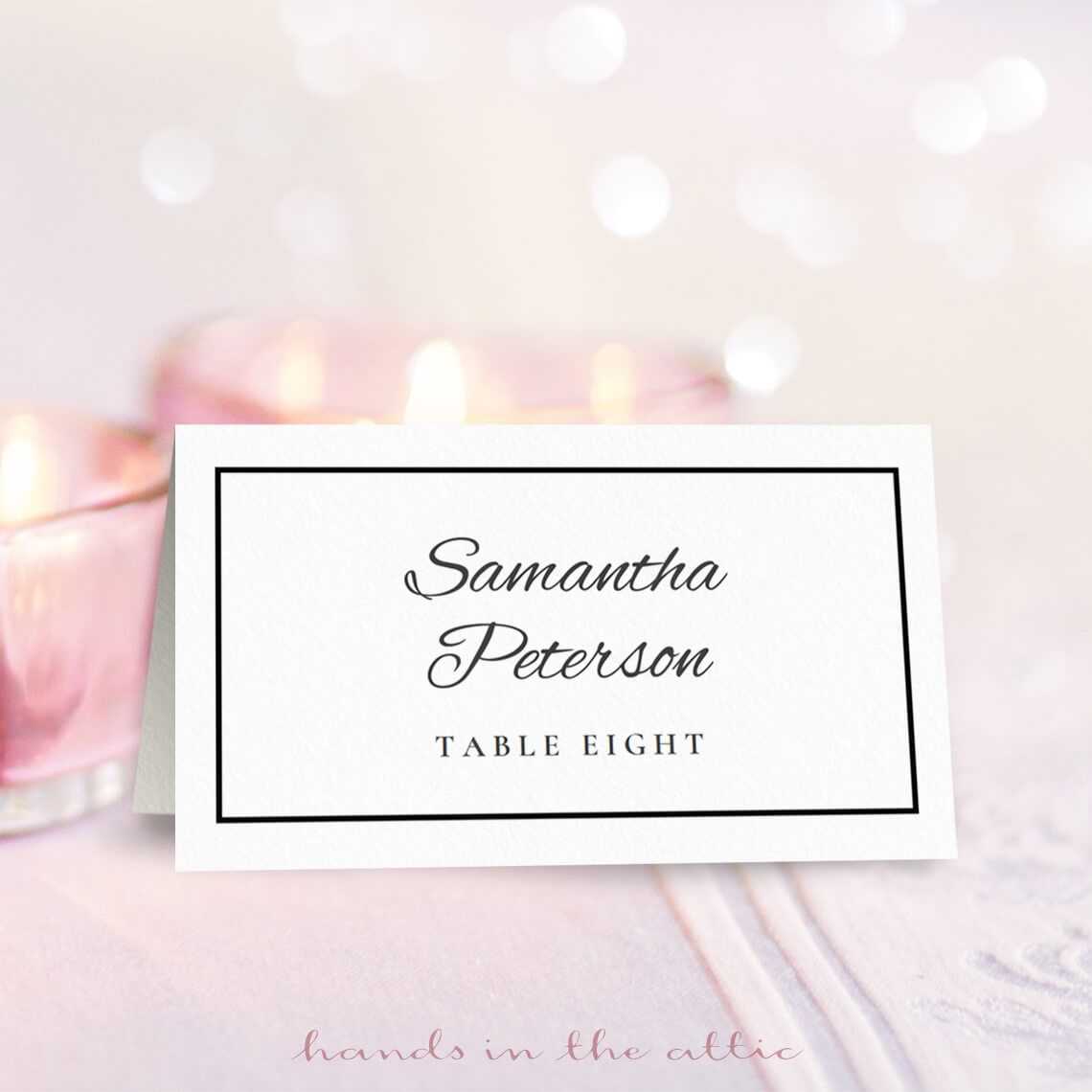 Wedding Place Card Template | Printable Place Cards, Place With Table Name Card Template