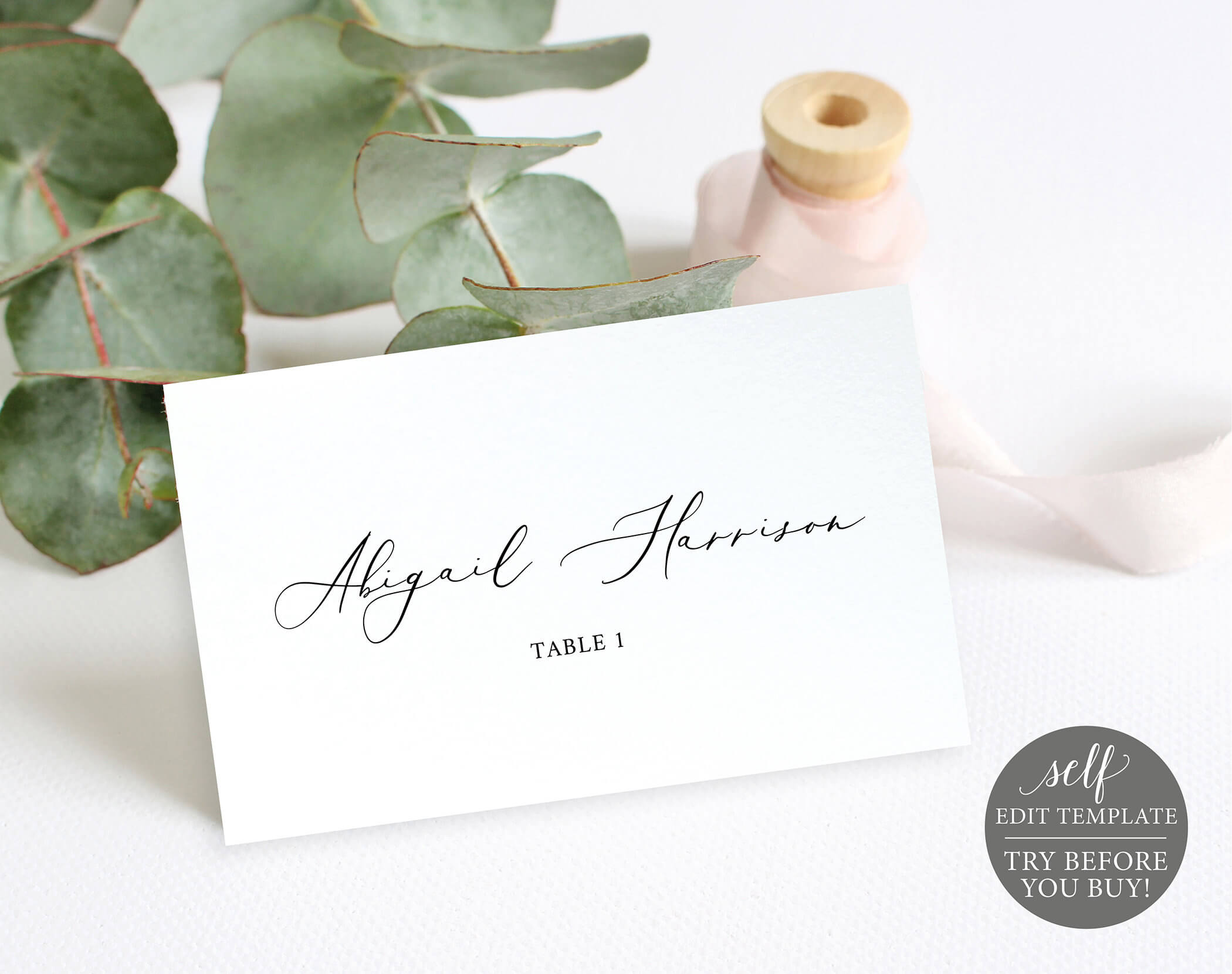 Wedding Place Cards Template, 100% Editable Wedding Seating Regarding Printable Escort Cards Template