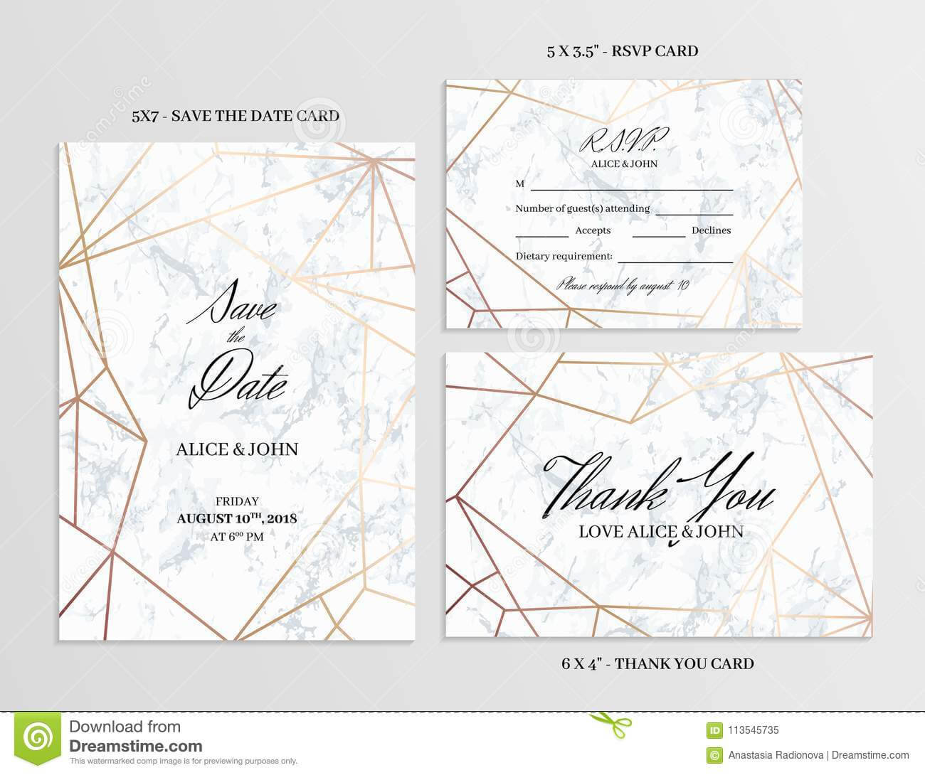 Wedding Set. Cards Template Of Geometric Design Stock Vector With Free Printable Wedding Rsvp Card Templates