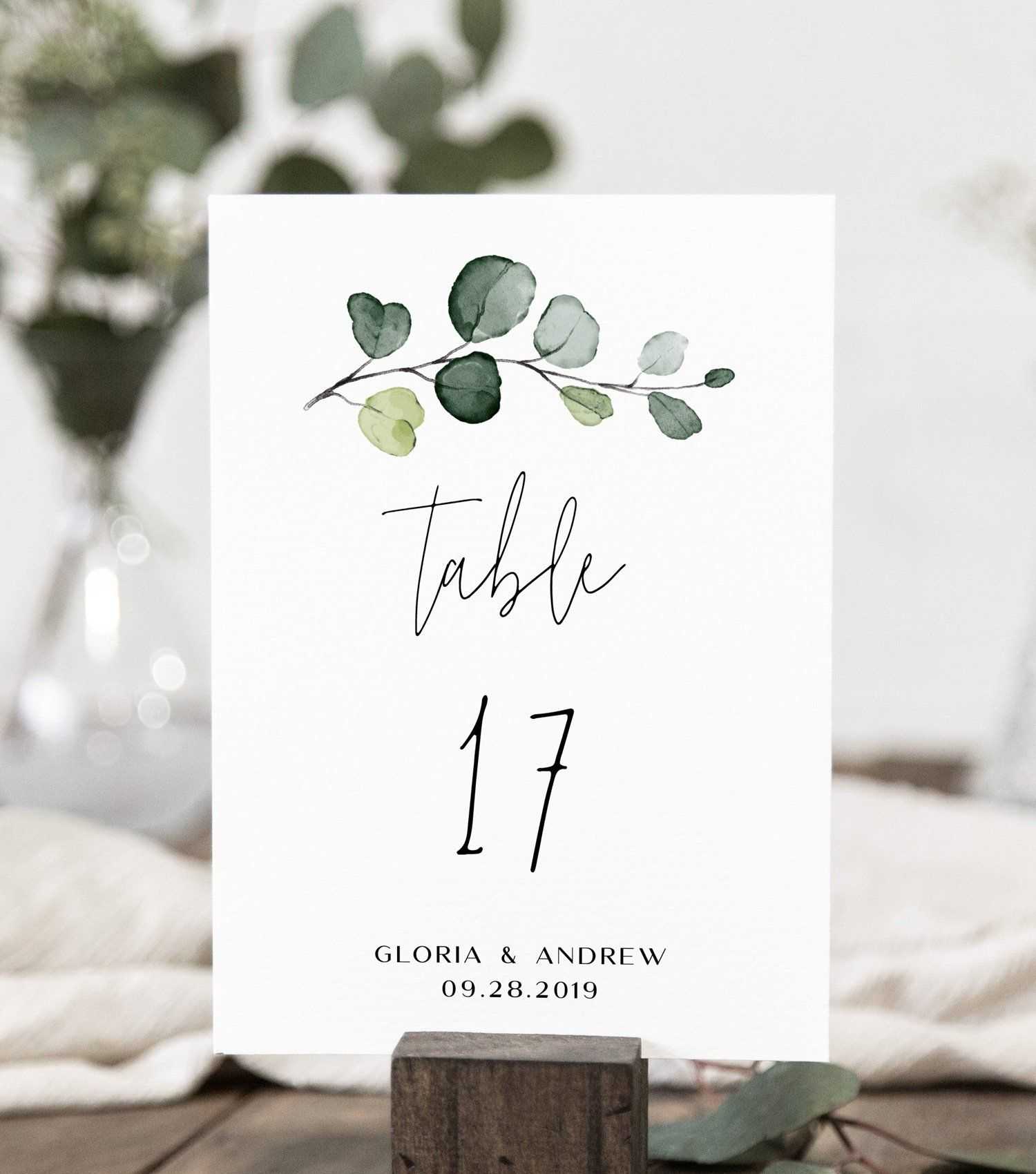 Wedding Table Number Card Template With Hand Painted In Table Number Cards Template