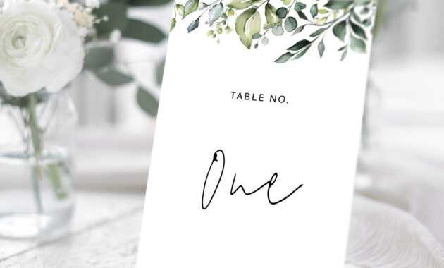 Wedding Table Number Card Template With Hand-Painted in Table Number Cards Template