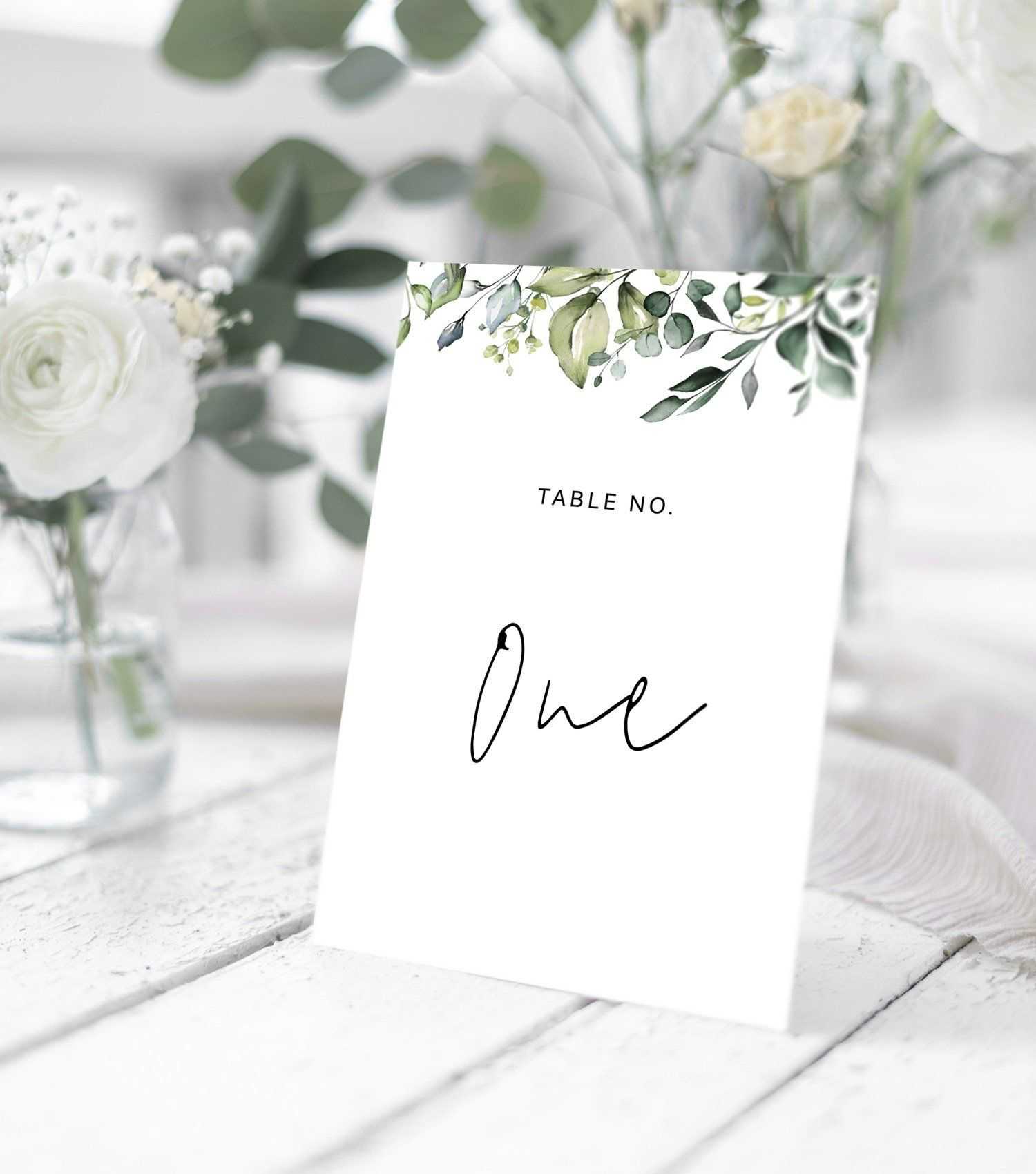 Wedding Table Number Card Template With Hand Painted In Table Number Cards Template