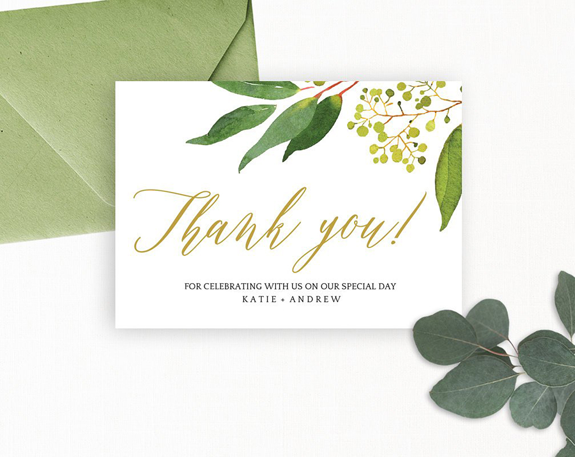 Wedding Thank You Card Editable Template – Free Print Throughout Template For Wedding Thank You Cards
